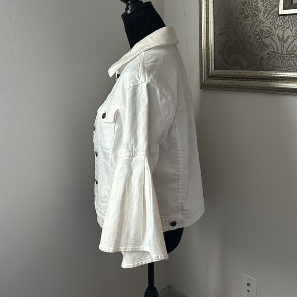 RACHEL Rachel Roy ivory bell sleeves Jean jacket sz XL - Picture 3 of 8